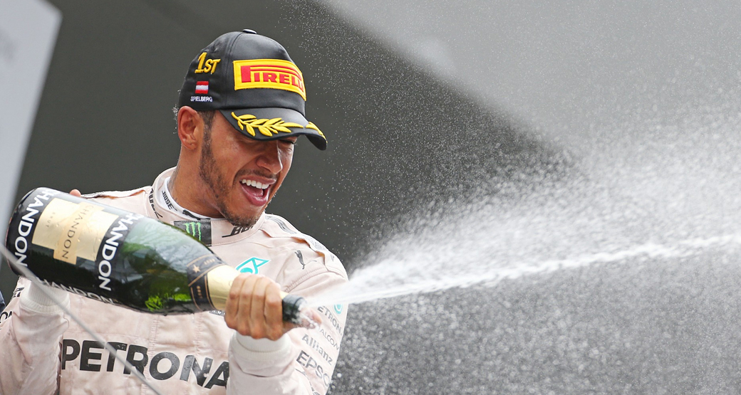 Austrian-Grand-Prix-2016-Hamilton-Champagne-Spray-Podium