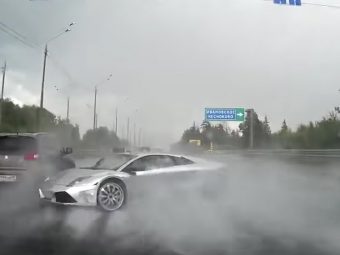 Russian-Spins-Lamborghini-On-Highway