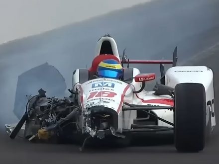 Indy500-Sebastian-Bourdais-Crash-Qualifying