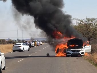 Burning Mercedes in South Africa, dailycarblog.com 2018