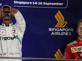 2018 Singapore Grand Prix, Hamilton happy, Vettel glum, podium, Dailycarblog.com