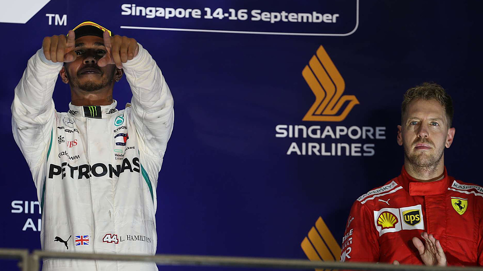 2018 Singapore Grand Prix, Hamilton happy, Vettel glum, podium, Dailycarblog.com