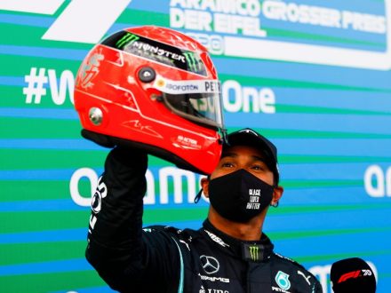 Hamilton celebrates 91st victory