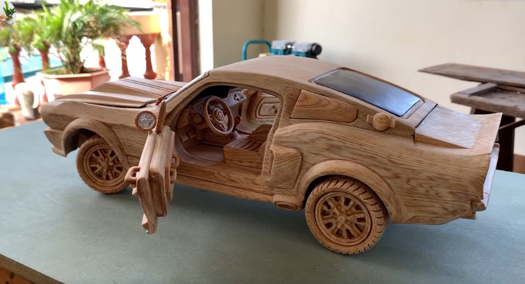 Wood Carved Scale Model car dailycarblog