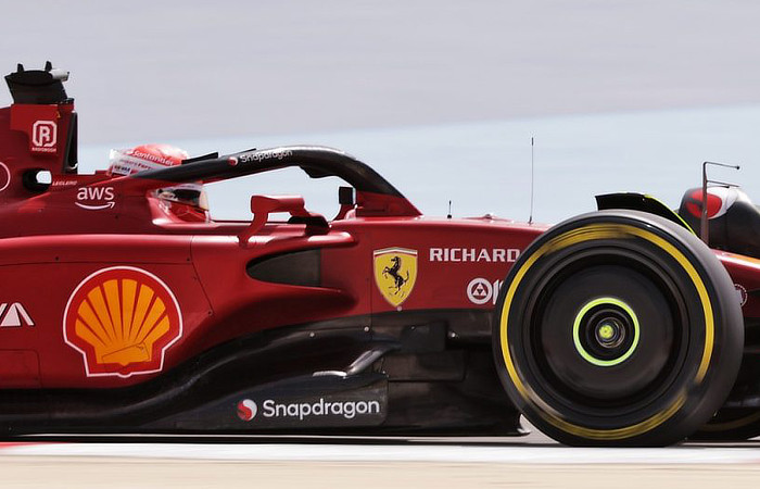 Ferrari testing at the Bahrain race circuit 2022