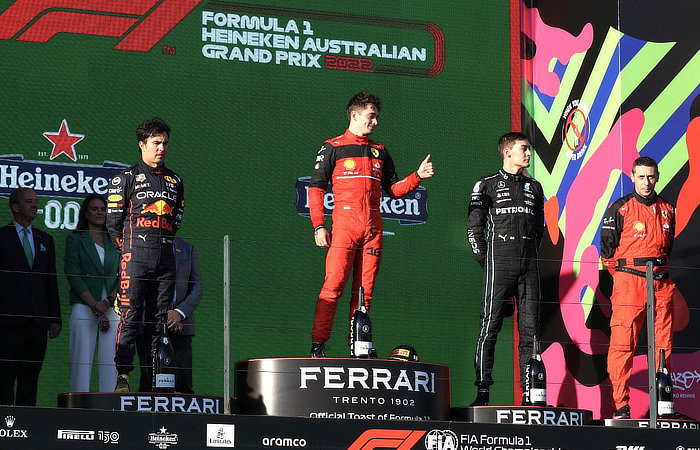 2022 Australian GP - Leclerc on the top step of the podium