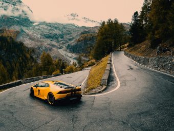 Stelvio Pass in a Lamborghini