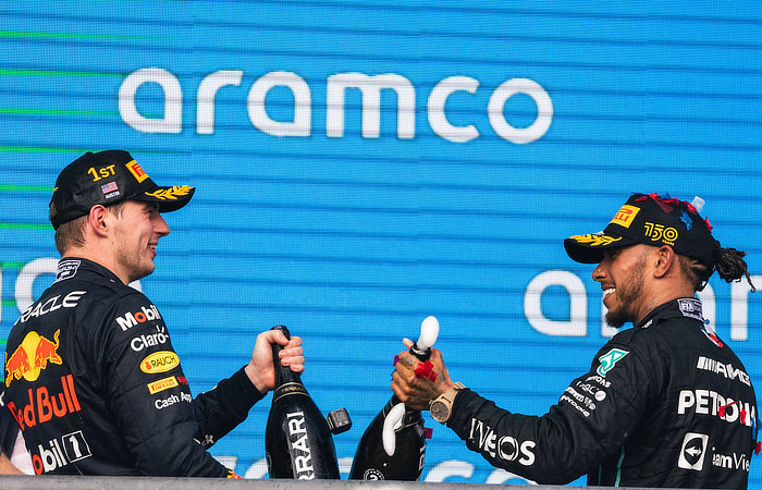2022 USA GP - Verstappen and Hamilton on the podium