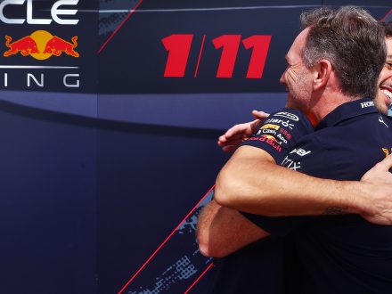 Daniel Ricciardo hugs Red Bull