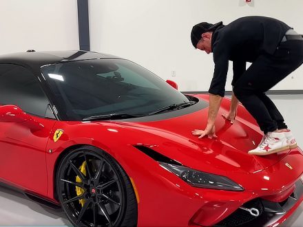 WhistlinDiesel destroys a Ferrari F8 Tributo