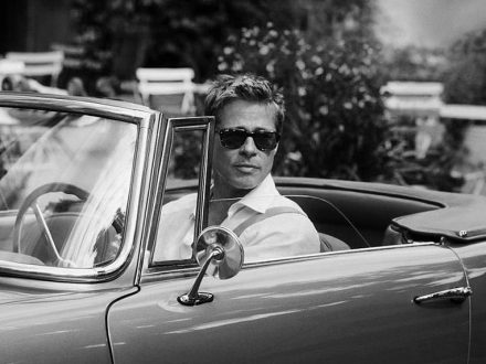 Brad Pitt Drives A Car in Italy