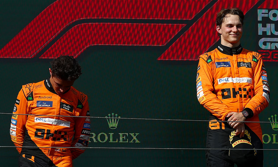 Lando Norris- visibly irked on the 2024 Hungarian Grand Prix Podium