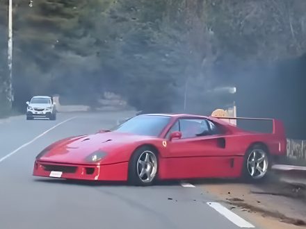 Lando Norris Ferrari F40 crash footage