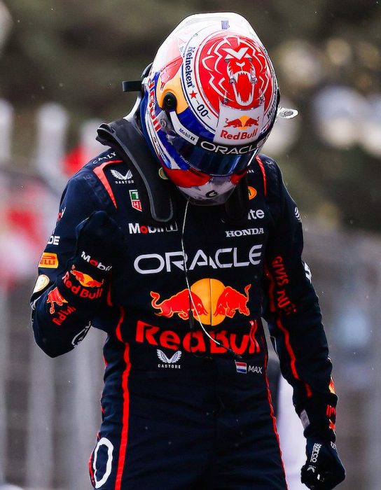 2025 Azerbaijan GP - Max Verstappen Punches The Air As He Secures Pole in Crash Strew Session