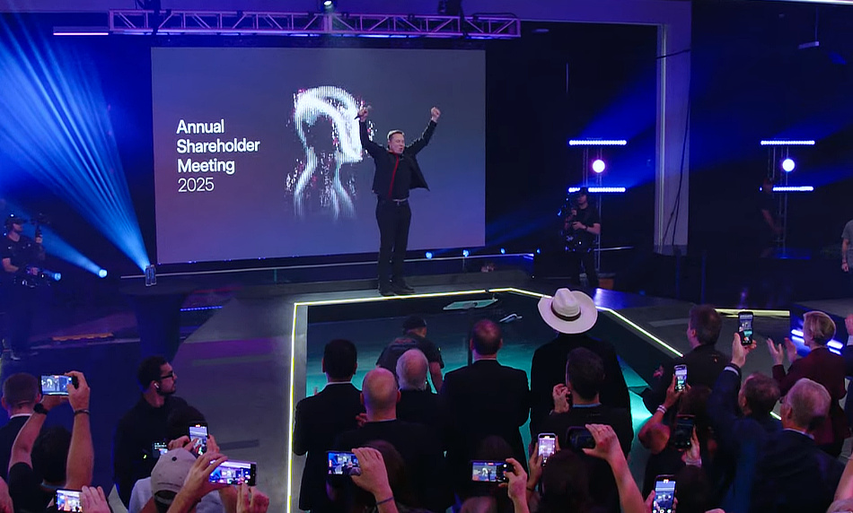 Elon Musk at the 2025 Tesla Annual Shareholder Meeting