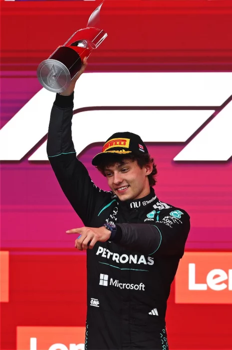 2026 Canadian Grand Prix - Kimi Antonelli holding winners trophy