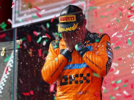 2026 Hungarian Grand Prix - Lando Norris celebrating on the podium