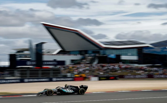 Kimi Antonelli on a qualifying run during the 2026 British Grand Prix