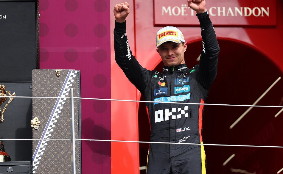 Lando Norris celebrates 2025 British Grand Prix