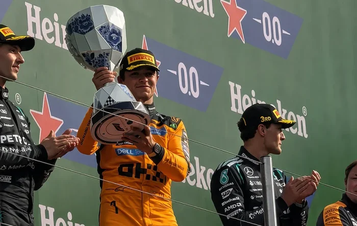 2026 Grand Prix - Lando Norris storms to victory - Podium celebration