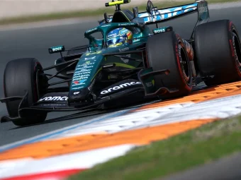 Fernando Alonso driving the AMR26 at the 2026 Dutch Grand Prix