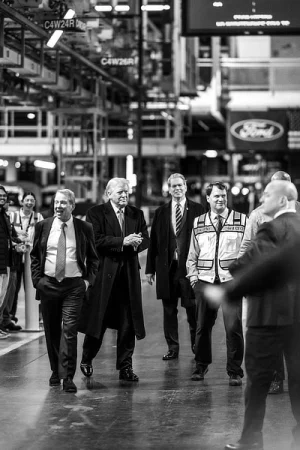 Ford CEO Jim Farley with President Donald Trump