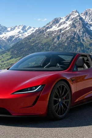 Tesla Roadster - Concept Render - Austrian Mountains